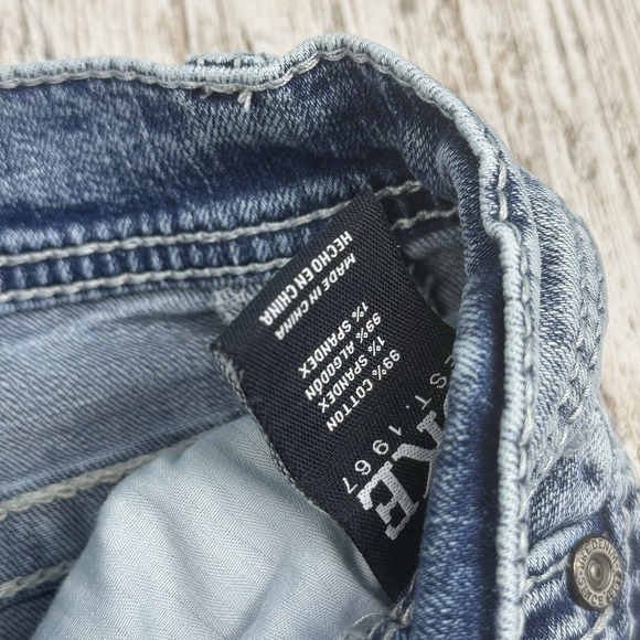 BKE Buckle Aiden‎ Bootcut Jeans Men's 27x30 Blue Stretch Denim Distressed - Picture 6 of 8